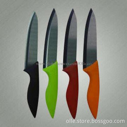 6 Inch Colorful ABS and TPR Coating Handle Ceramic Blade Chef Knife